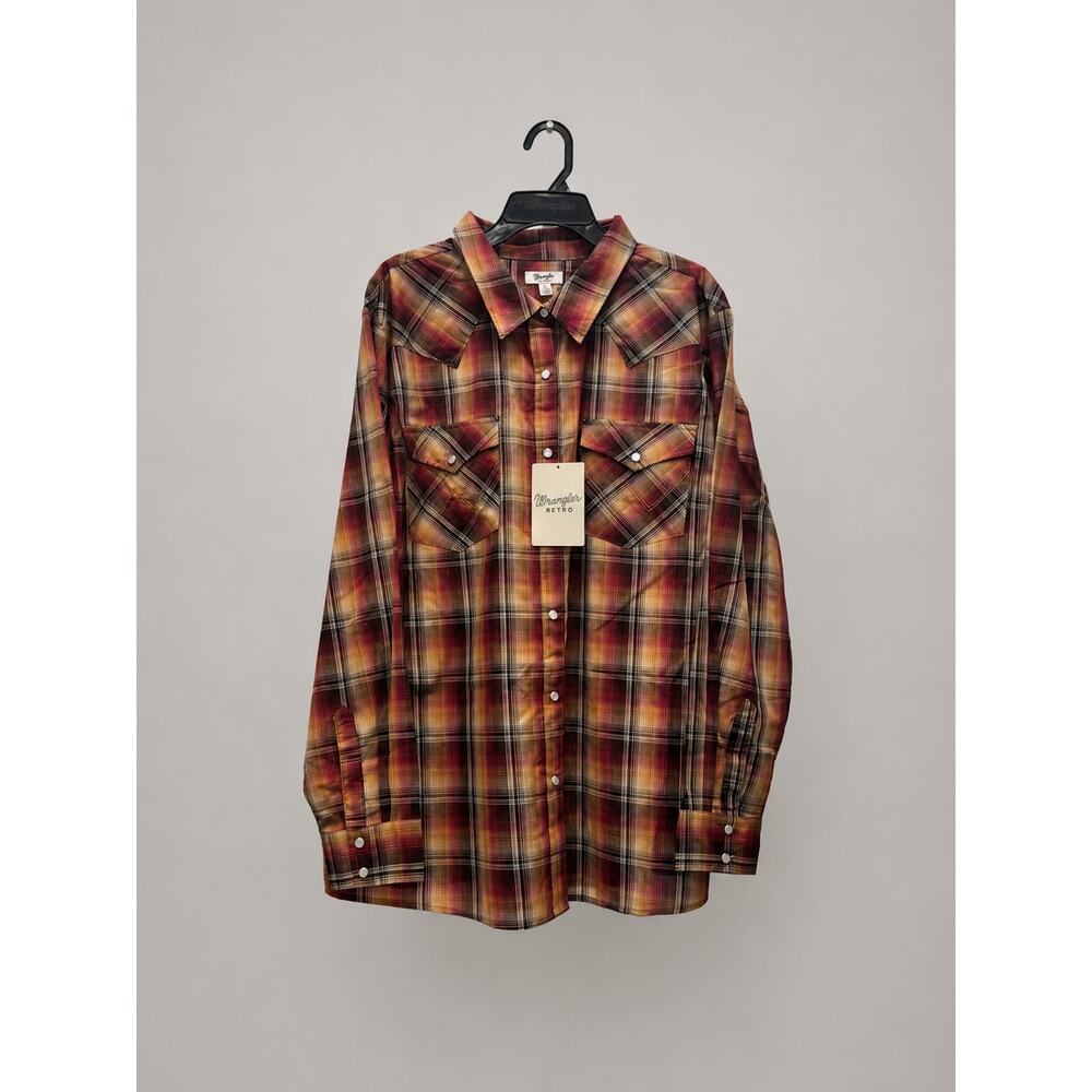 Wrangler Retro Pearl Snap Plaid Western Shirt NWT Women’s Oversized 3XL